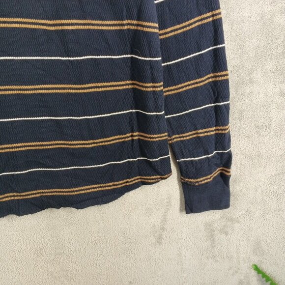 GAP Men Fall Henley Sweater Size LARGE Striped Knit 100% Cotton Pullover Casual - Picture 4 of 11